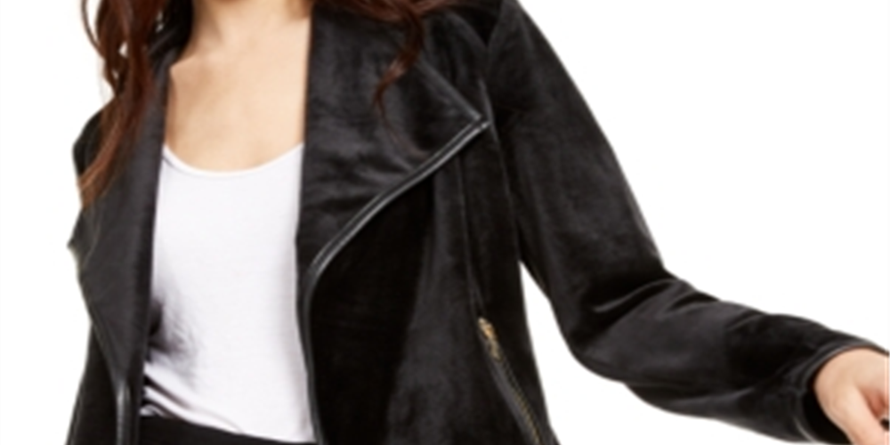 Jaqueta Calvin Klein Feminina Flyaway com Acabamento em Couro Sintético Preta Tamanho M