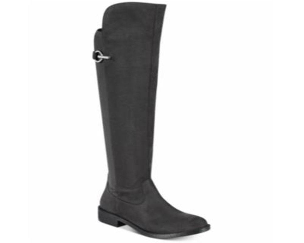 Rebel By Zigi Botas femininas Onley de couro, bico redondo, cano alto, cinza, tamanho 6 M
