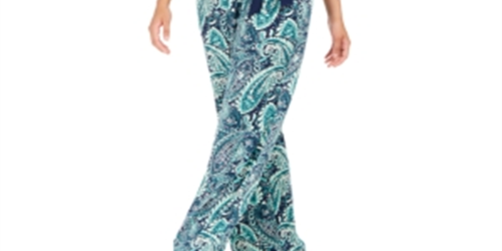 Macacão feminino com sobrepeliz estampado NY Collection, verde, tamanho pequeno e pequeno