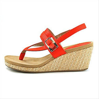 Sandálias femininas Jodii Wedge Thong Laranja Tamanho 7,5 M