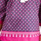 Blusa feminina Charter Club com decote dividido e borlas, túnica rosa, tamanho médio