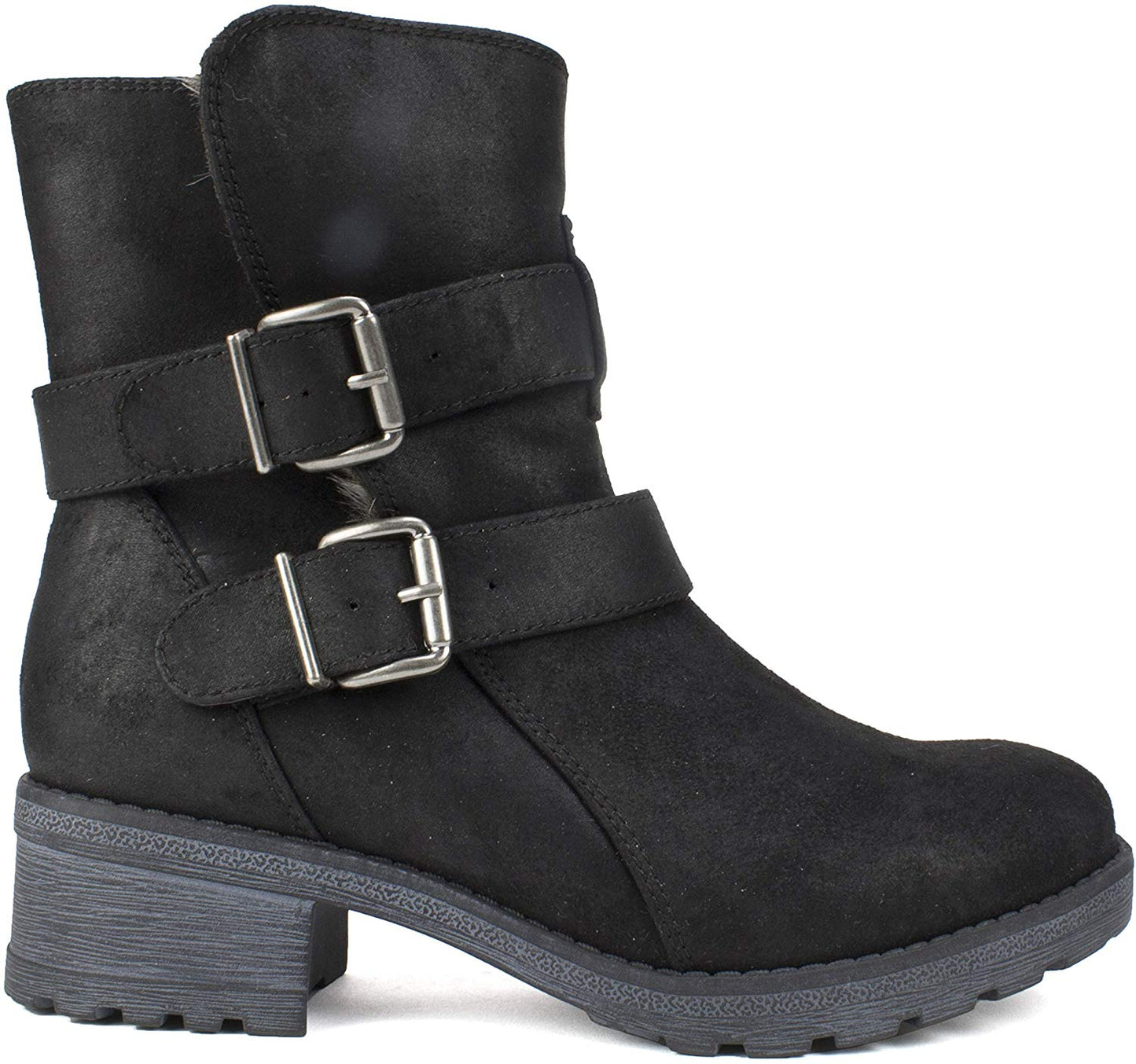 Botas femininas White Mountain, tecido de castidade, bico fechado, tornozelo, para clima frio, cinza, tamanho 5,5 M