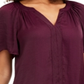 Vince Camuto Blusa feminina com decote aberto e manga curta, vermelha, tamanho pequeno