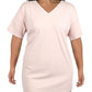 Túnica feminina Eileen Fisher com decote em V, tamanho 2X, rosa