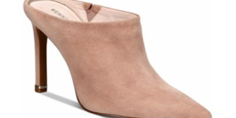 Kenneth Cole New York Riley 110 Camurça Bico Fino Mules Femininos Rosa Tamanho 8M