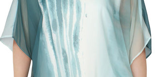 Blusa Alfani Feminina Plus Size com Cintura Elástica e Tie Dye Azul Tamanho XXL