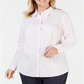Blusa feminina Charter Club com gola alta e botões, rosa, tamanho 14W