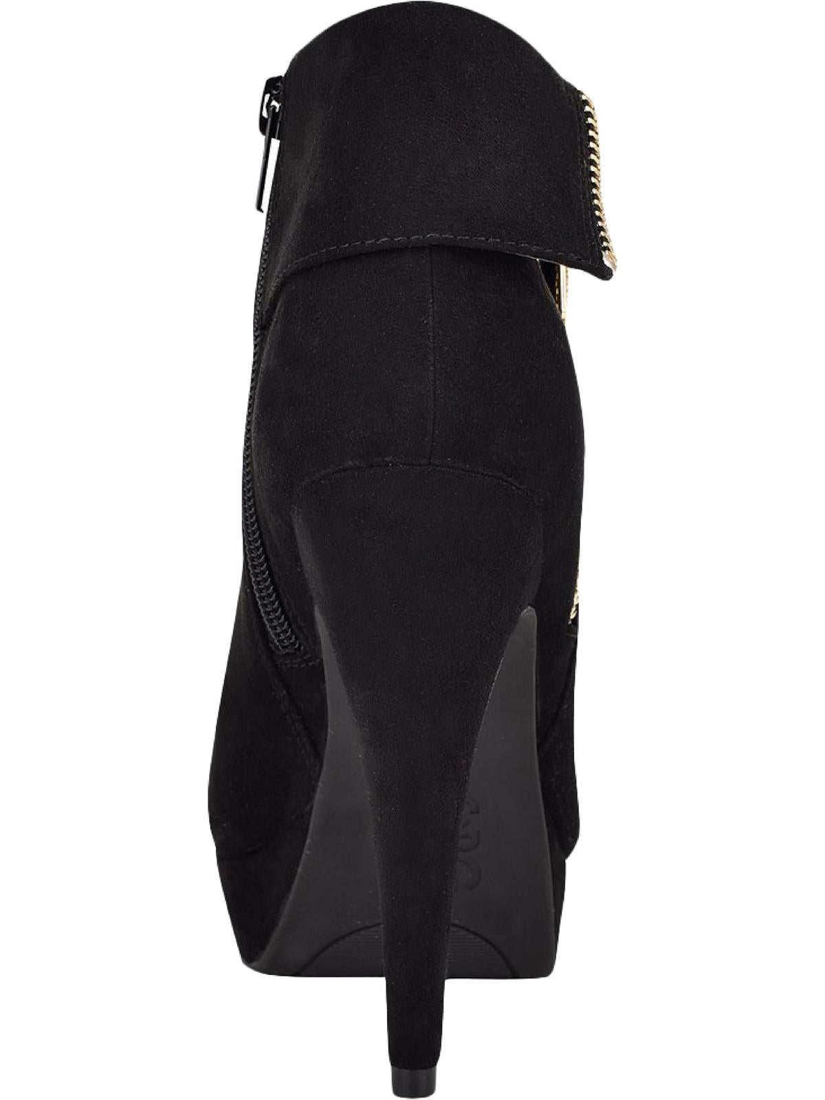 Botas de cano curto femininas GBG Los Angeles Docker de camurça sintética, pretas, tamanho 8,5 M