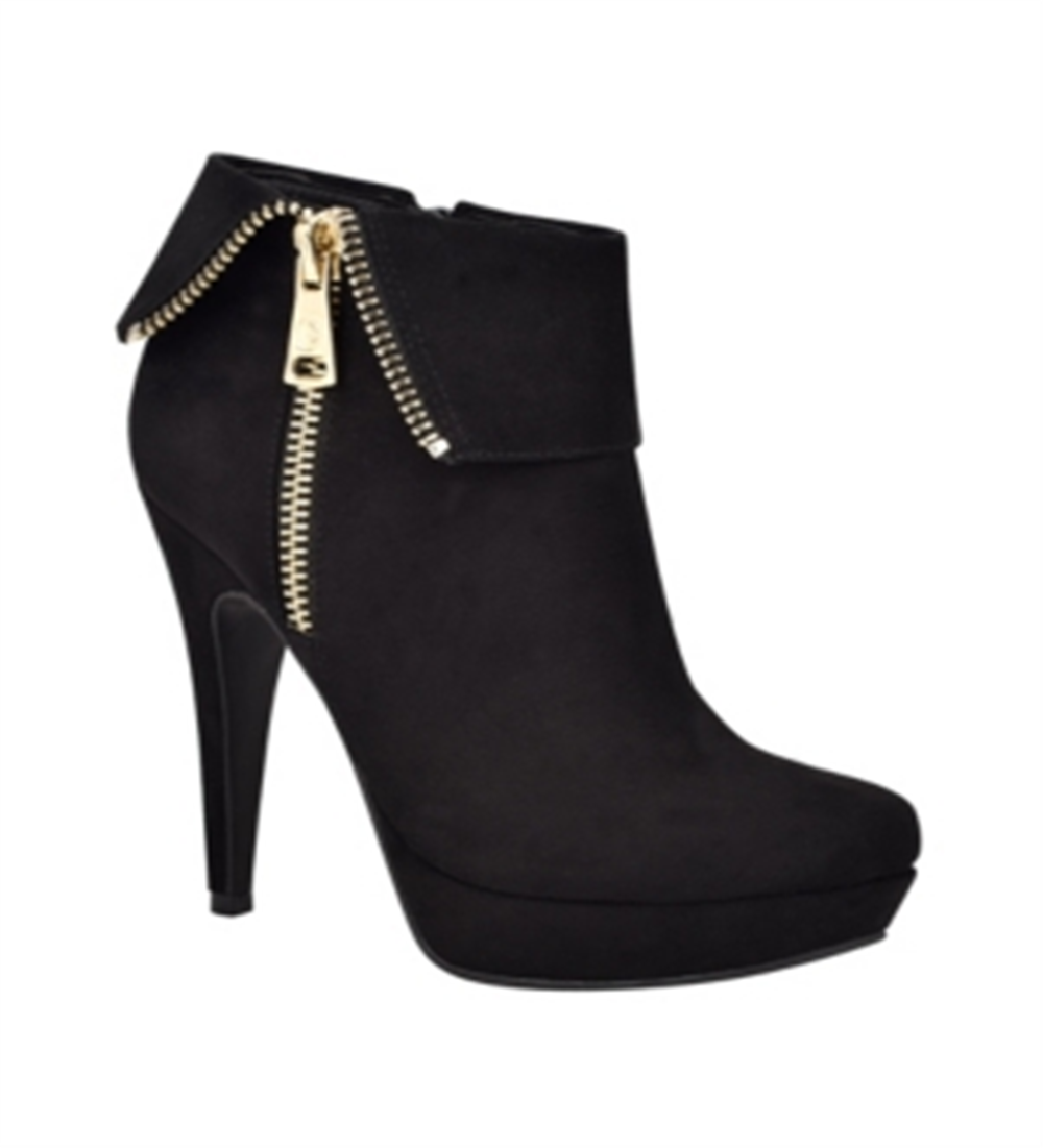 Botas de cano curto femininas GBG Los Angeles Docker de camurça sintética, pretas, tamanho 8,5 M