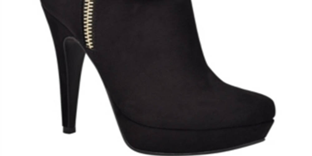 Botas de cano curto femininas GBG Los Angeles Docker de camurça sintética, pretas, tamanho 8,5 M