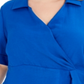 Blusa feminina Alfani Plus com gola drapeada, azul, tamanho 2X