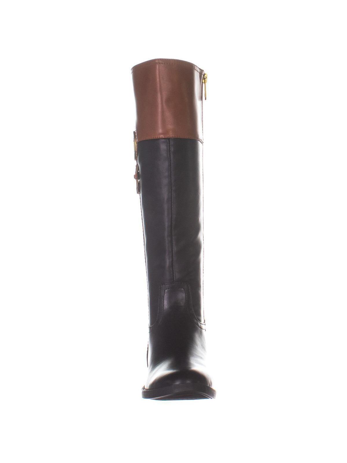 Tommy Hilfiger Ilia4 Botas de montaria femininas de cano alto, pretas, tamanho 7 M