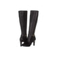 Botas femininas Bandolino Lella Solid Almond Toe até o joelho, pretas, tamanho 6 M
