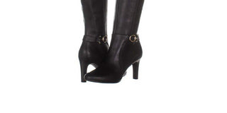 Bandolino Womens Lella Solid Almond Toe Knee-High Boots Black Size 6 M