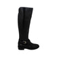 Bota Fadora Feminina de Couro com Bico Redondo, Inc International Concepts, Preta
