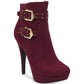 Botas femininas Guss Dalli2 bico redondo tornozelo fashion roxas tamanho 5 M