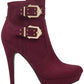 Botas femininas Guss Dalli2 bico redondo tornozelo fashion roxas tamanho 5 M