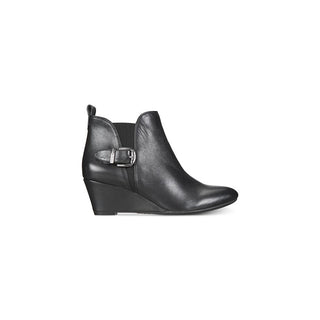 Botas de cano curto Anne Klein Abilene com bico fino e salto plataforma, pretas, tamanho 11 M