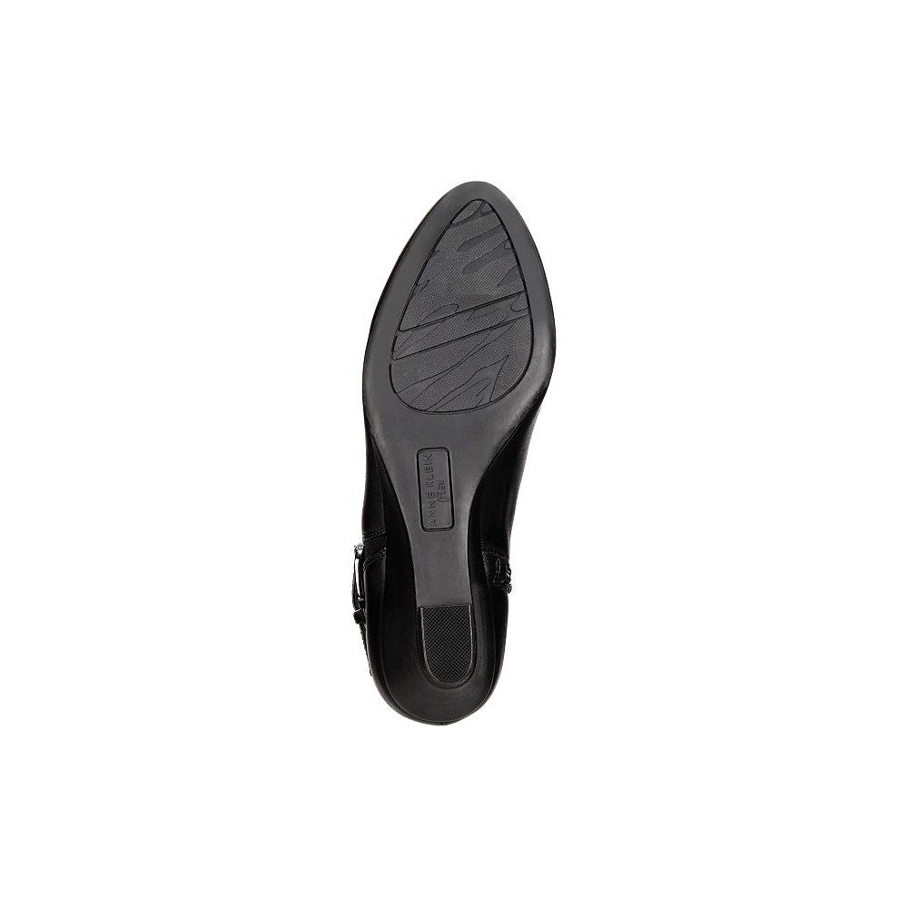 Botas de cano curto Anne Klein Abilene com bico fino e salto plataforma, pretas, tamanho 11 M