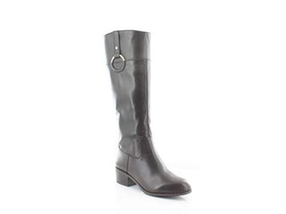 Botas femininas Alfani Briaah Fabric bico redondo joelho alto marrom tamanho 8,5 m
