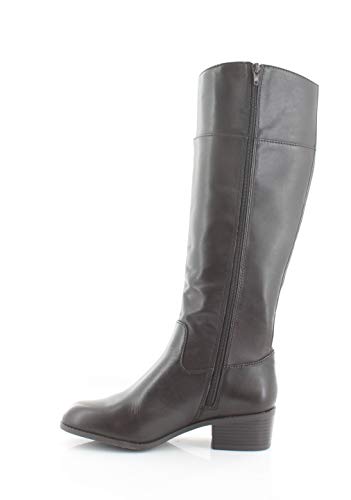 Botas femininas Alfani Briaah Fabric bico redondo joelho alto marrom tamanho 8,5 m