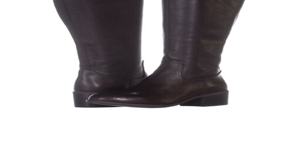 Botas femininas Alfani Briaah Fabric bico redondo joelho alto marrom tamanho 8,5 m