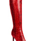 Botas femininas Thalia Sodi com estampa animal, bico fino, salto agulha, zíper, vermelho, tamanho 6 M