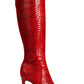 Botas femininas Thalia Sodi com estampa animal, bico fino, salto agulha, zíper, vermelho, tamanho 6 M