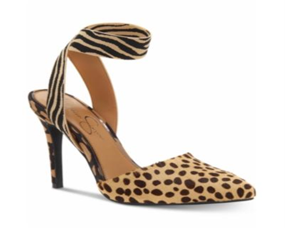 Jessica Simpson Sapato Feminino Perinna Animal Print Marrom Tamanho 8 M
