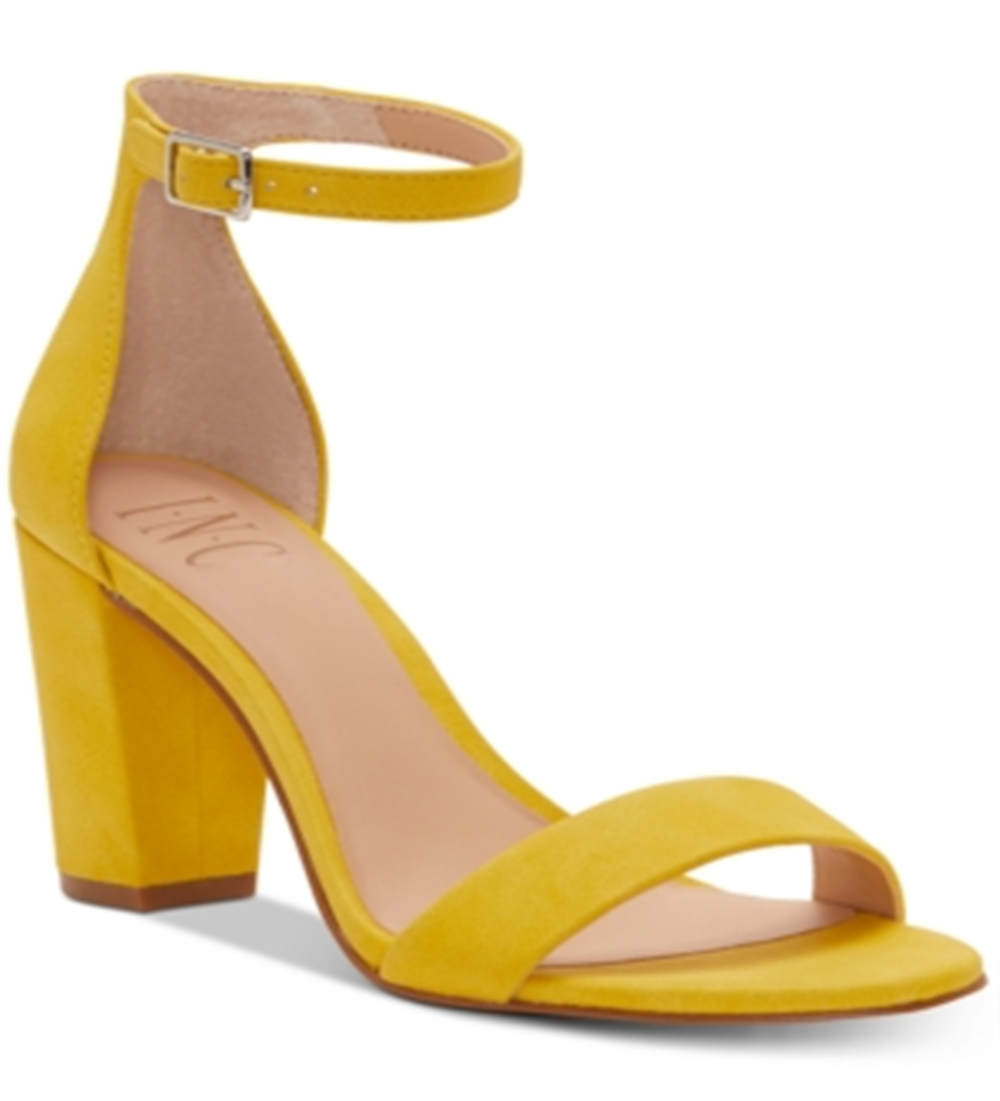 Sandálias femininas Kivah Solid Party Dress da INC International Concepts, amarelas, tamanho 7 M