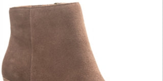 American Rag Botas femininas de couro com zíper e salto bloco, bico fino, acolchoado, confortável, Eryn, bege, 7,5 m