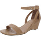 Sandálias femininas Sun + Stone Jossie Faux Suede Wedge, tamanho 11 M, bege