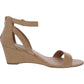 Sandálias femininas Sun + Stone Jossie Faux Suede Wedge, tamanho 11 M, bege