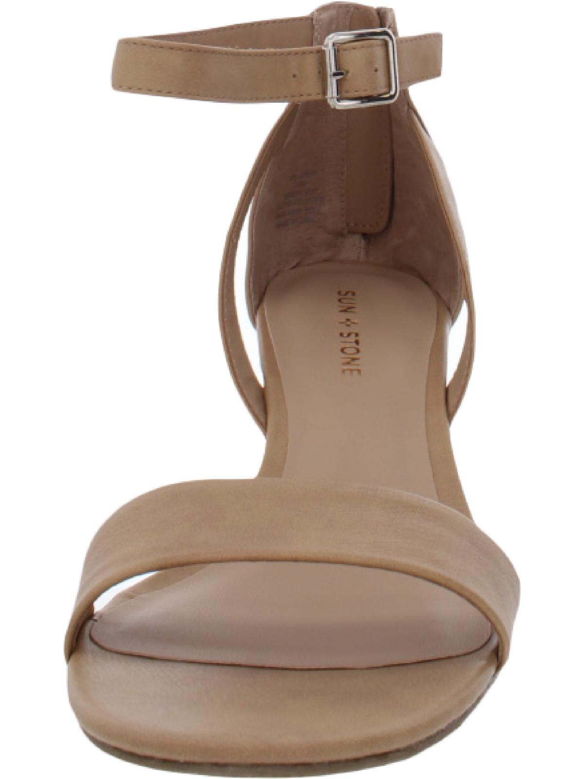 Sandálias femininas Sun + Stone Jossie Faux Suede Wedge, tamanho 11 M, bege