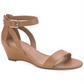 Sandálias femininas Sun + Stone Jossie Faux Suede Wedge, tamanho 11 M, bege