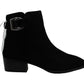 Steve Madden Sapatos Femininos Ringer Couro Biqueira Fechada Botas Fashion Preto Tamanho 7 M