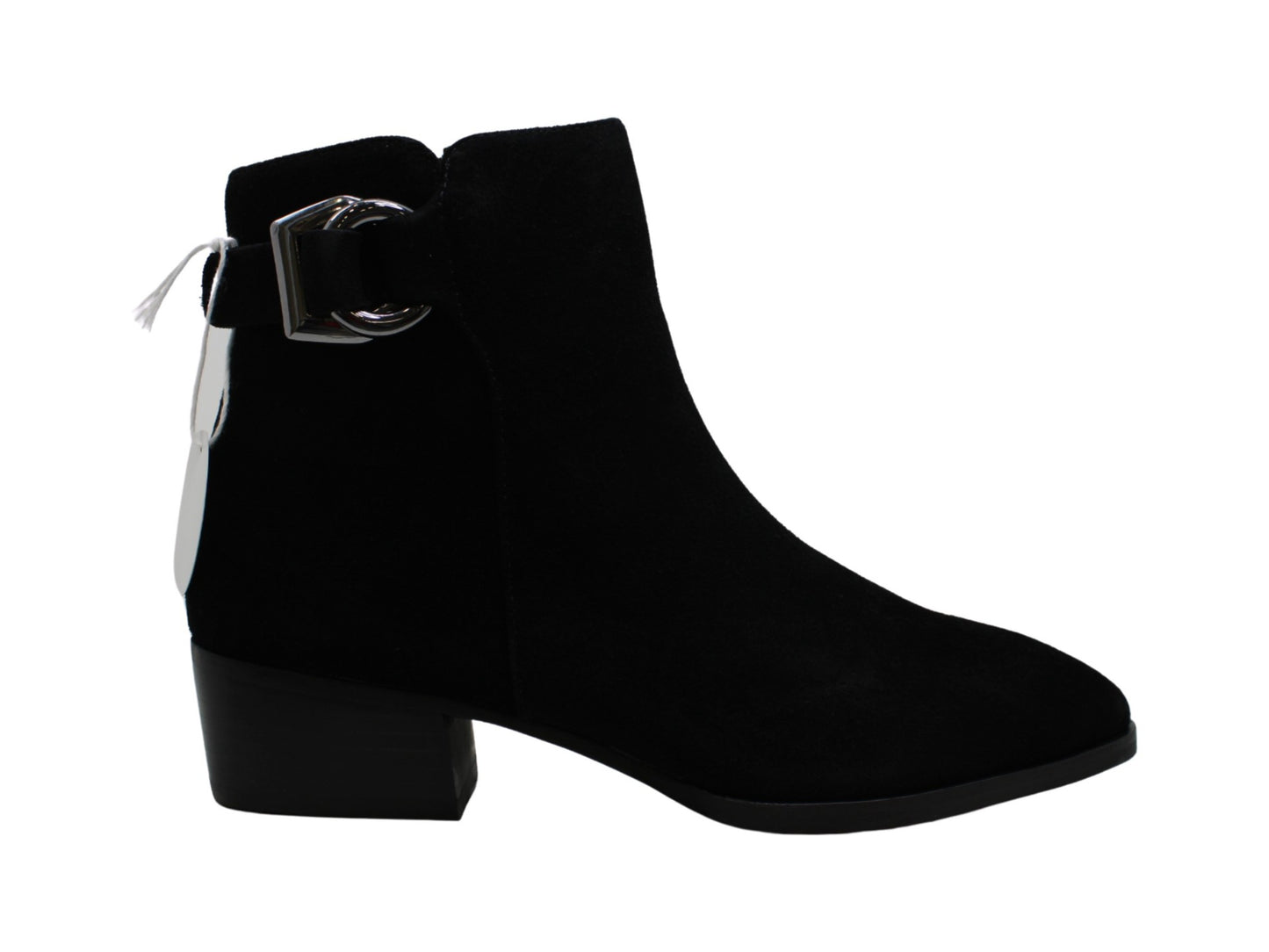 Steve Madden Sapatos Femininos Ringer Couro Biqueira Fechada Botas Fashion Preto Tamanho 7 M