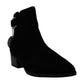 Steve Madden Sapatos Femininos Ringer Couro Biqueira Fechada Botas Fashion Preto Tamanho 7 M