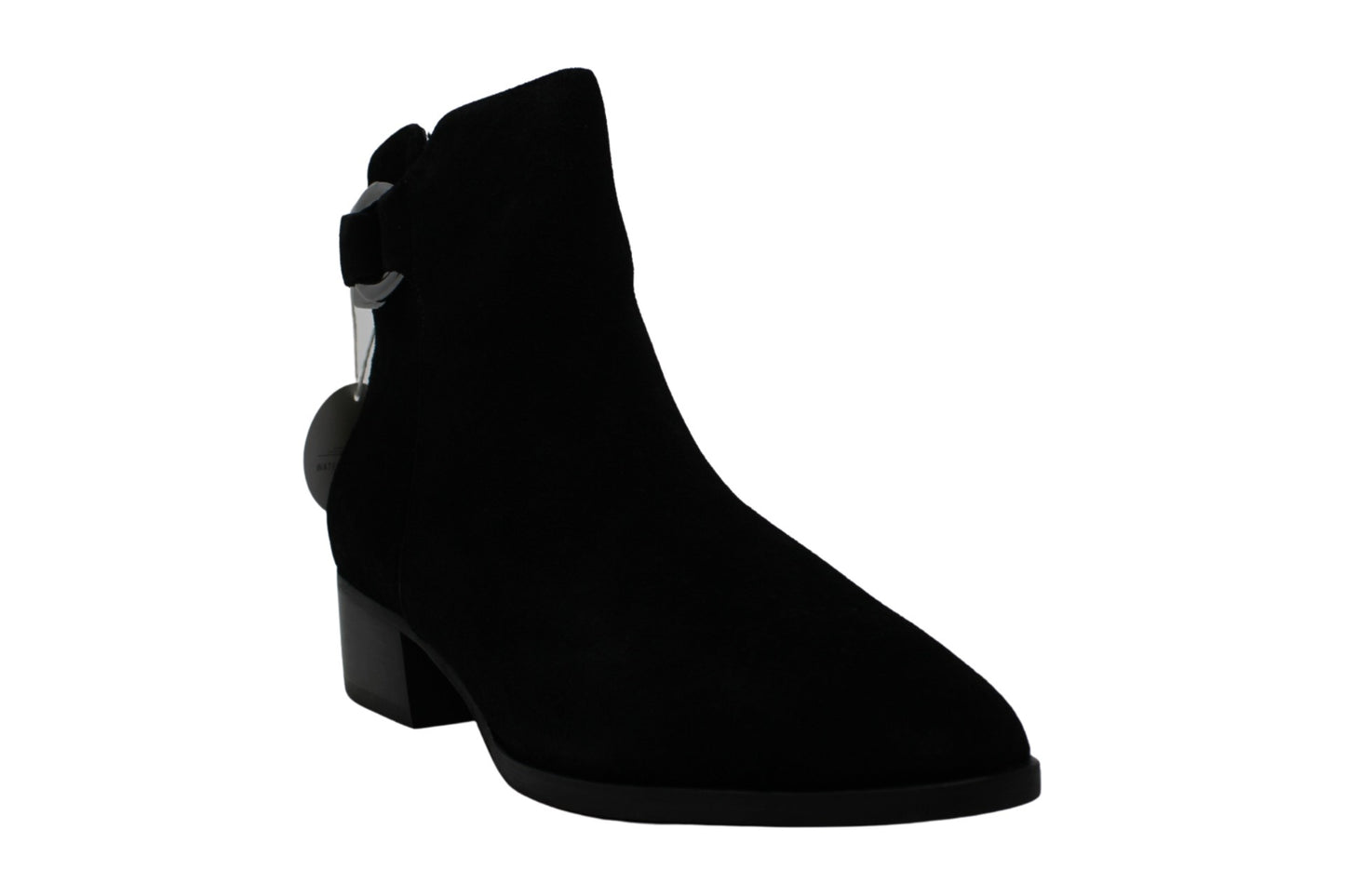 Steve Madden Sapatos Femininos Ringer Couro Biqueira Fechada Botas Fashion Preto Tamanho 7 M