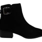 Steve Madden Sapatos Femininos Ringer Couro Biqueira Fechada Botas Fashion Preto Tamanho 7 M