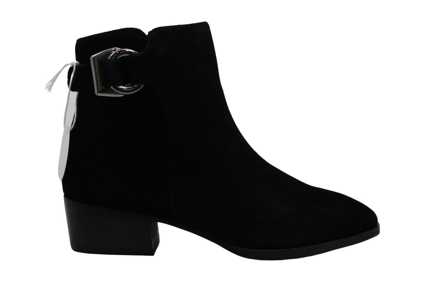 Steve Madden Sapatos Femininos Ringer Couro Biqueira Fechada Botas Fashion Preto Tamanho 7 M