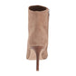 Botas de couro femininas Nine West com salto agulha e bico fino, acolchoadas, tamanho 7 M, marrom