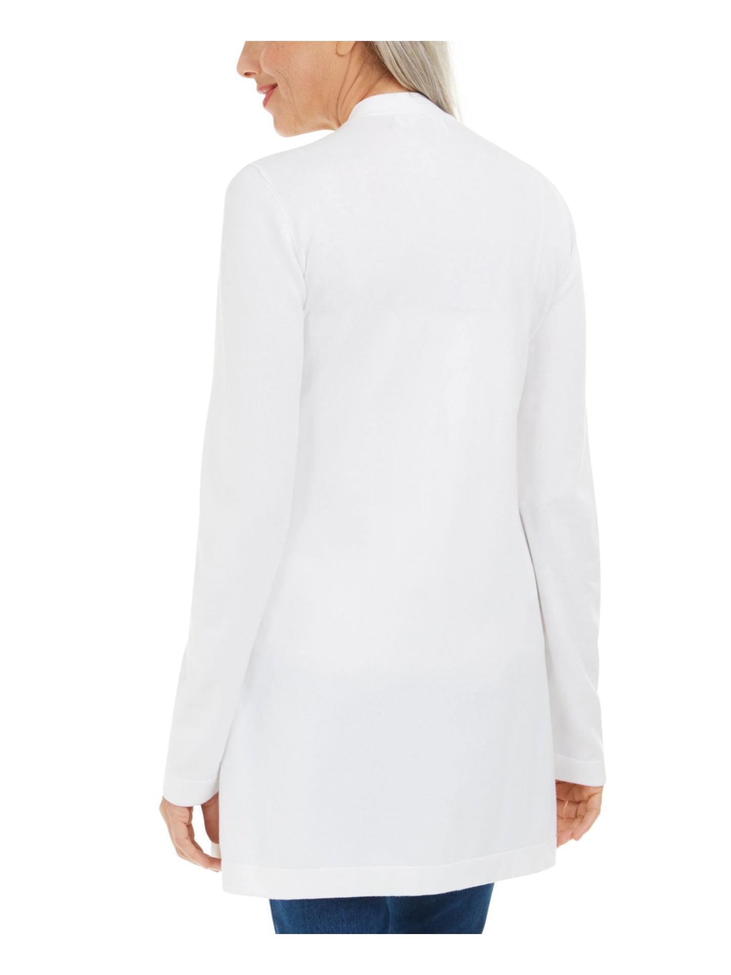 Karen Scott Cardigan Feminino Ponto Aberto Branco Tamanho P