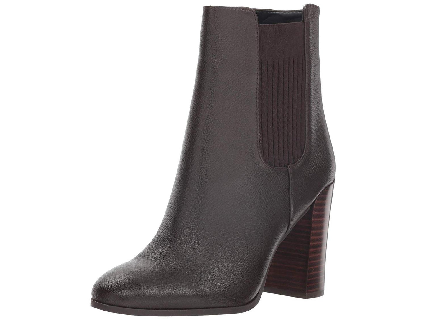 Botas femininas Kenneth Cole Justin Leather com bico amendoado e cano curto, tamanho 7,5 M