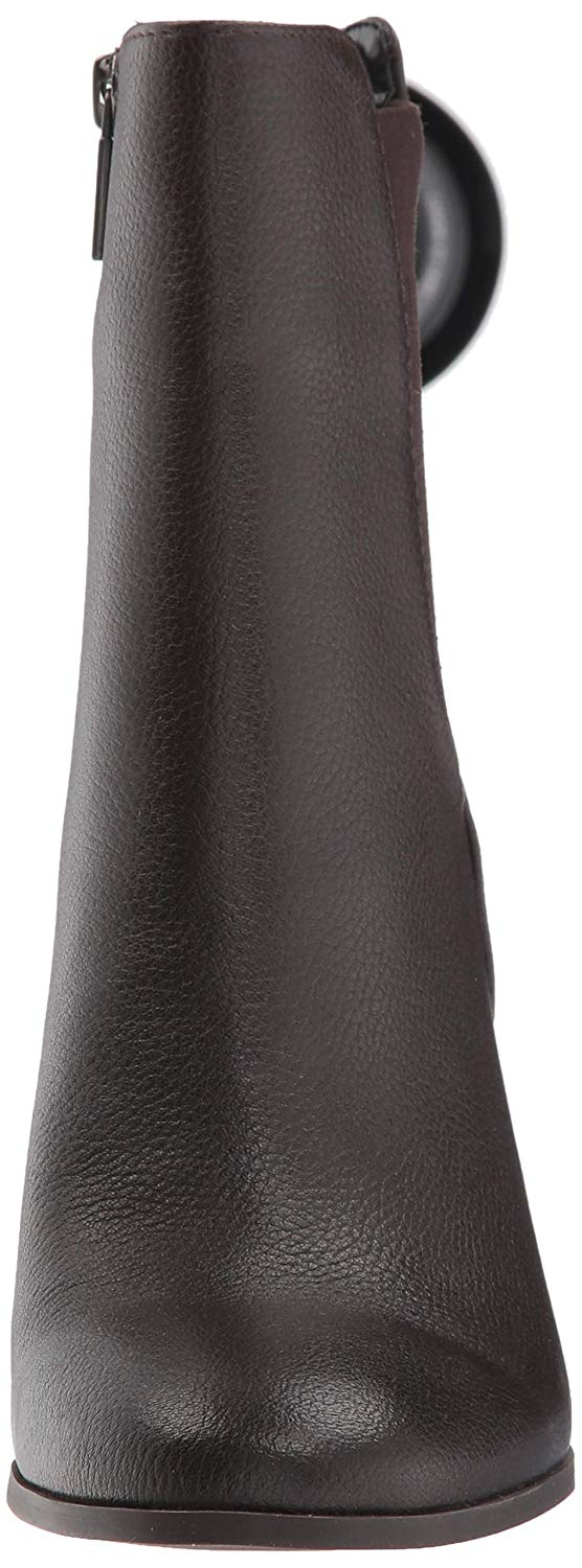 Botas femininas Kenneth Cole Justin Leather com bico amendoado e cano curto, tamanho 7,5 M