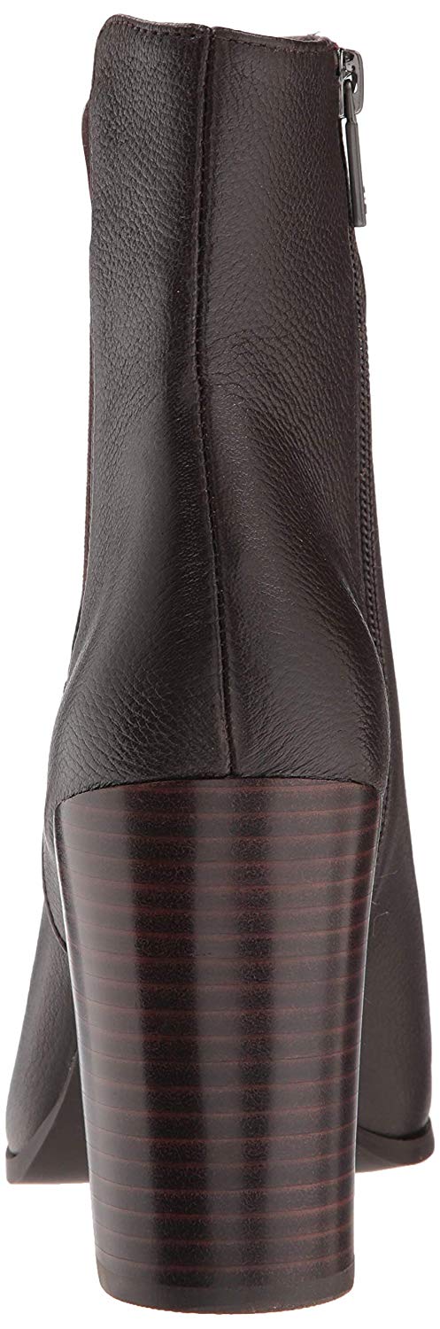 Botas femininas Kenneth Cole Justin Leather com bico amendoado e cano curto, tamanho 7,5 M