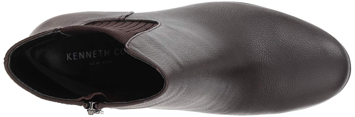 Botas femininas Kenneth Cole Justin Leather com bico amendoado e cano curto, tamanho 7,5 M