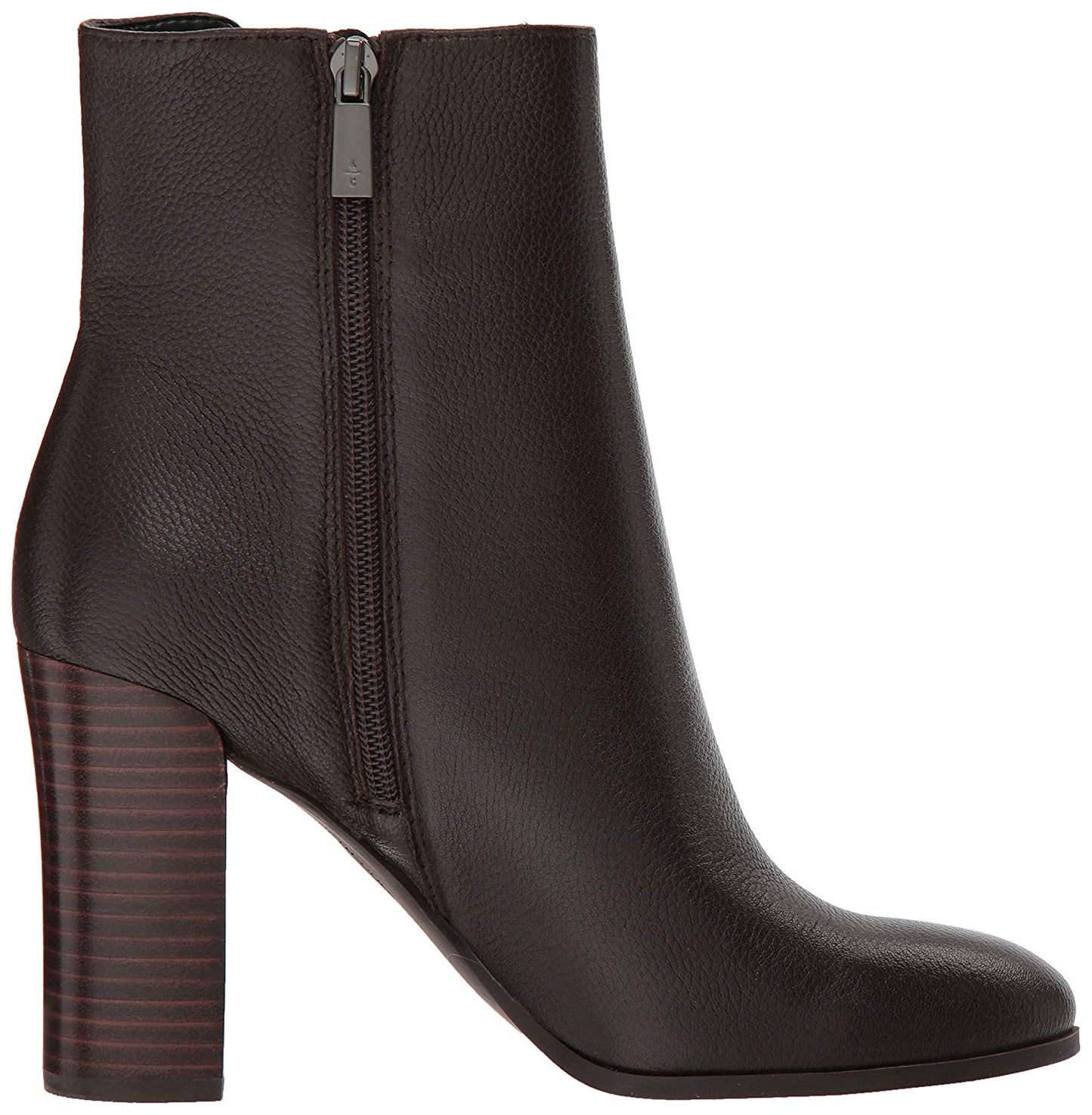 Botas femininas Kenneth Cole Justin Leather com bico amendoado e cano curto, tamanho 7,5 M
