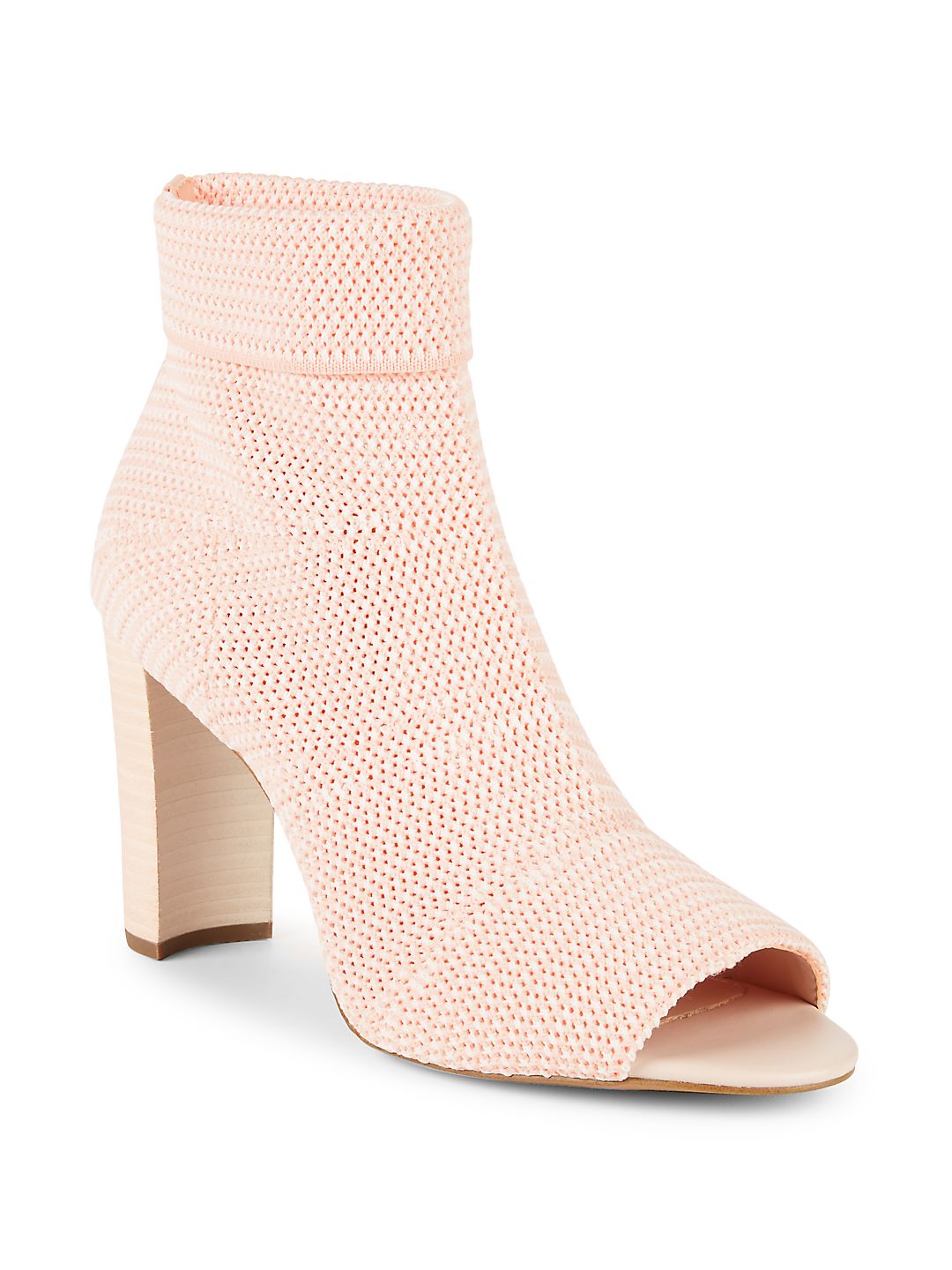 Avec Les Filles Sandália feminina de salto Mariah, com malha elástica rosa/branca, tamanho 7 M