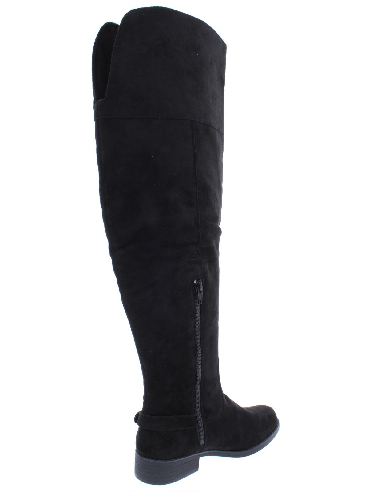 Botas de montaria femininas American Rag Adarra Wide Calf pretas tamanho 5,5 M